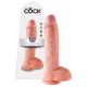 King Cock 10 herés nagy dildó (25 cm) - natúr