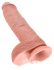 King Cock 10 herés nagy dildó (25 cm) - natúr