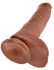 King Cock 10 herés nagy dildó (25 cm) - barna