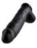 King Cock 12 herés nagy dildó (30 cm) - fekete