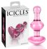 Icicles No. 75 - szíves, üveg anál dildó (pink)