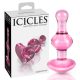 Icicles No. 75 - szíves, üveg anál dildó (pink)