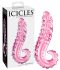 Icicles No. 24 - bordás nyelv üveg dildó (pink)