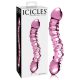 Icicles No. 55 - kétvégű, G-pont üveg dildó (pink)