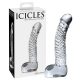 Icicles No. 61 - herés, péniszes üveg dildó (áttetsző)