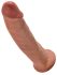 King Cock 9 - tapadótalpas élethű dildó (23cm) - sötét natúr