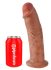 King Cock 10 - nagy tapadótalpas dildó (25cm) - sötét natúr