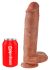 King Cock 11 - nagy tapadótalpas, herés dildó (28cm) - sötét natúr