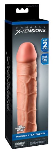 X-TENSION Perfect 2 - élethű péniszköpeny (20,3cm) - natúr