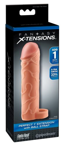 X-TENSION Perfect 1 - heregyűrűs péniszköpeny (17,7cm) - natúr