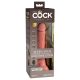 King Cock Elite 7 - tapadótalpas, rádiós vibrátor 18cm - natúr