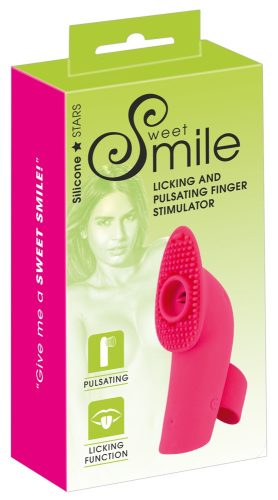 SMILE Licking - akkus, léghullámos-nyelves ujjvibrátor (pink)