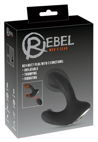 Rebel RC - akkus, rádiós pumpálható anál vibrátor (fekete)