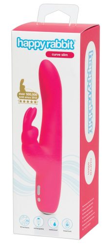 Happyrabbit Curve Slim - vízálló, akkus csiklókaros vibrátor (pink)