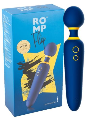 ROMP Flip Wand - akkus, vízálló masszírozó vibrátor (kék)