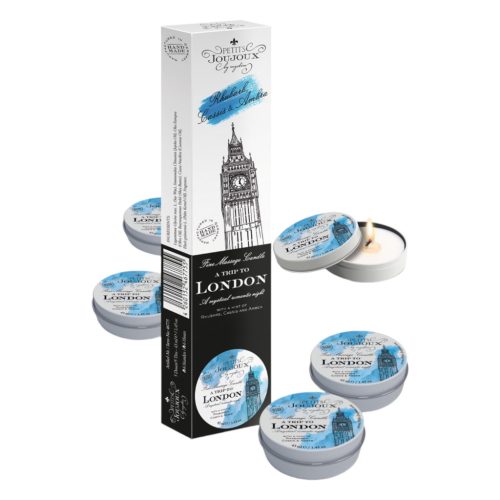 Petits Joujoux London masszázsgyertya - rebarbara-ámbra (5x43ml)