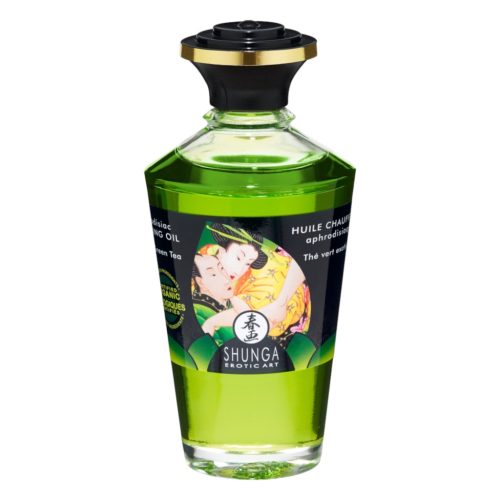 Shunga - melegítő masszázsolaj - zöld tea (100ml)