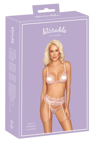 Kissable - csipke fehérnemű szett (pink)