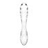 Satisfyer Dazzling Crystal 1 - 2 végű üveg dildó (áttetsző)