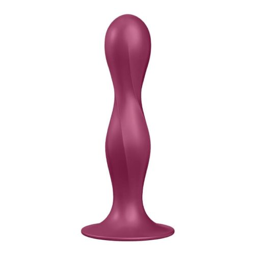 Satisfyer Double Ball-R - tapadótalpas súlyozott dildó (piros)