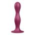 Satisfyer Double Ball-R - tapadótalpas súlyozott dildó (piros)