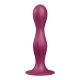 Satisfyer Double Ball-R - tapadótalpas súlyozott dildó (piros)