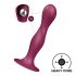 Satisfyer Double Ball-R - tapadótalpas súlyozott dildó (piros)