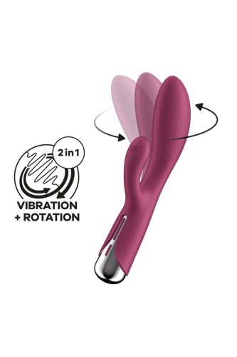 Satisfyer Spinning Rabbit 1 - forgó csiklókaros vibrátor (piros)