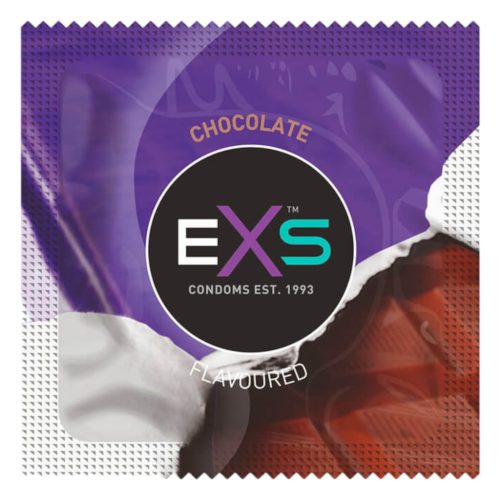 EXS Hot Chocolate - óvszer csoki ízesítéssel - fekete (100 db)