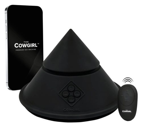 The Cowgirl Cone - okos szexgép különböző feltétekkel (fekete)