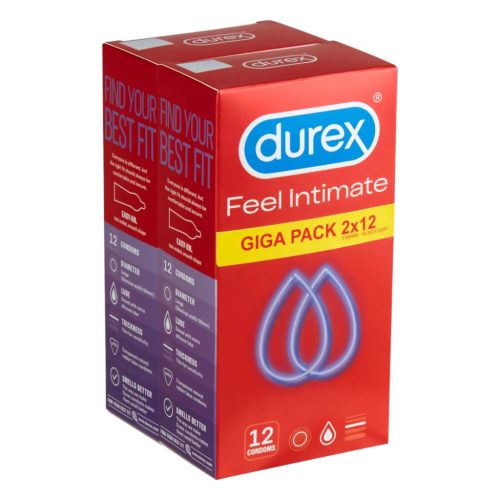 Durex Feel Intimate - vékonyfalú óvszer csomag (2x12db)