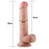 Lovetoy Sliding-Skin - kétrétegű tapadótalpas dildó - 21cm (natúr)