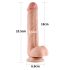 Lovetoy Sliding-Skin - kétrétegű tapadótalpas dildó - 23cm (natúr)