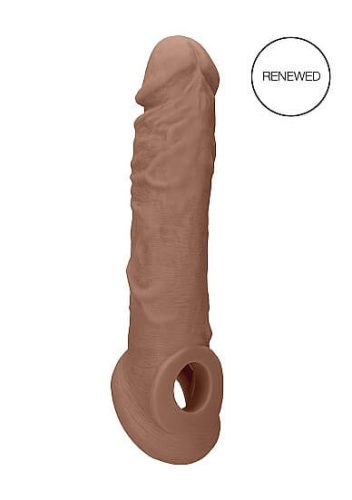 RealRock Penis Sleeve 8 - péniszköpeny (21cm) - sötét natúr