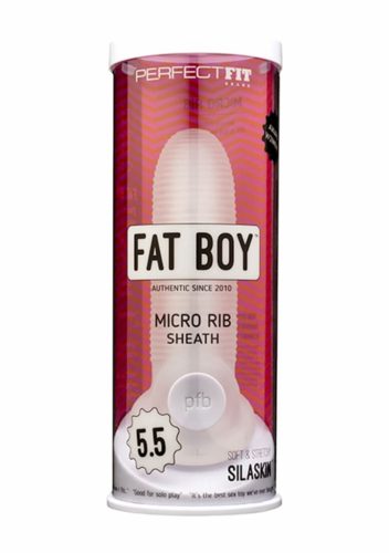 Fat Boy Micro Ribbed - péniszköpeny (15cm) - tejfehér