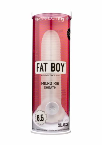 Fat Boy Micro Ribbed - péniszköpeny (17cm) - tejfehér