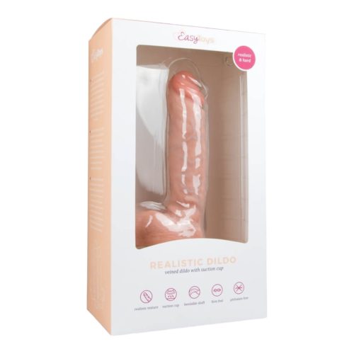 Easytoys - tapadótalpas, herés dildó (22,5cm) - natúr